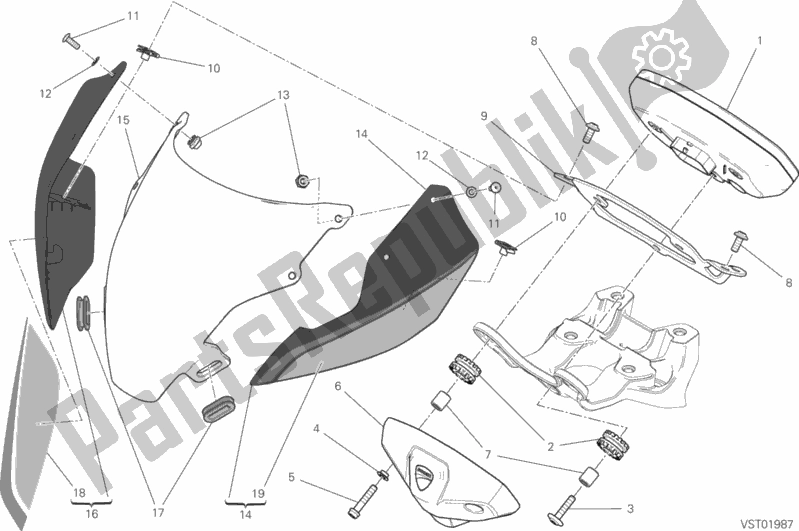 Todas las partes para Panel De Instrumentos - Carenado de Ducati Monster 821 Stealth Thailand 2020